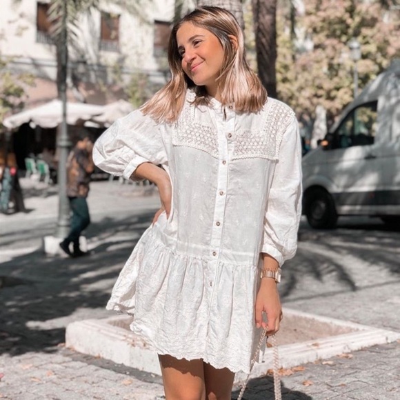 zara embroidered lace dress